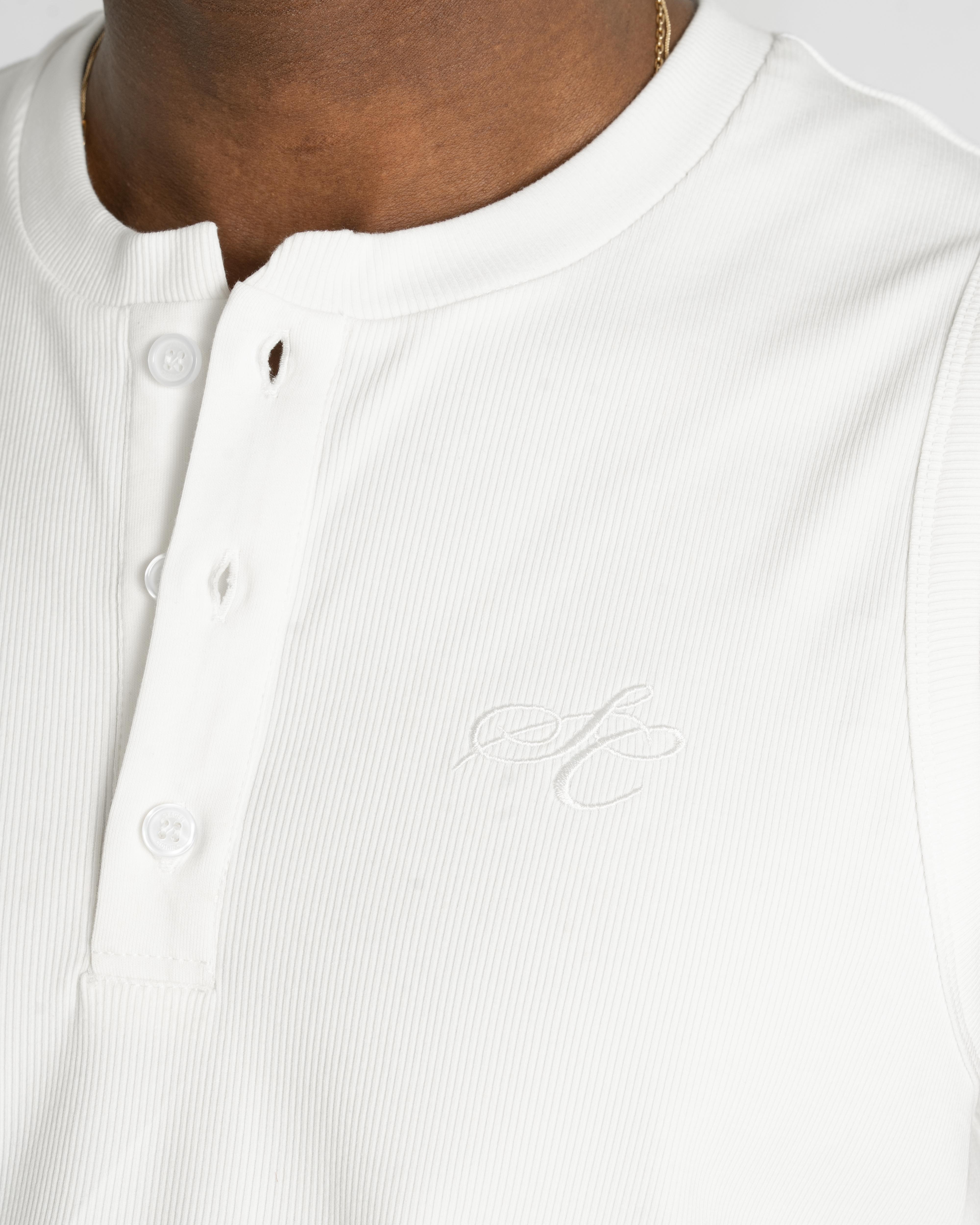 Henley Tank Top White